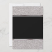 Silver Shimmer & Black Elegant Event Einladungen (Rückseite)