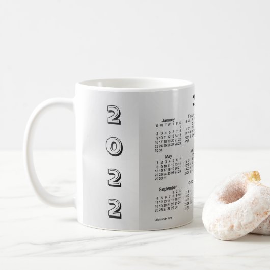 Silver Shimmer Calendar von Janz 2022 Kaffeetasse (Mit Donut)