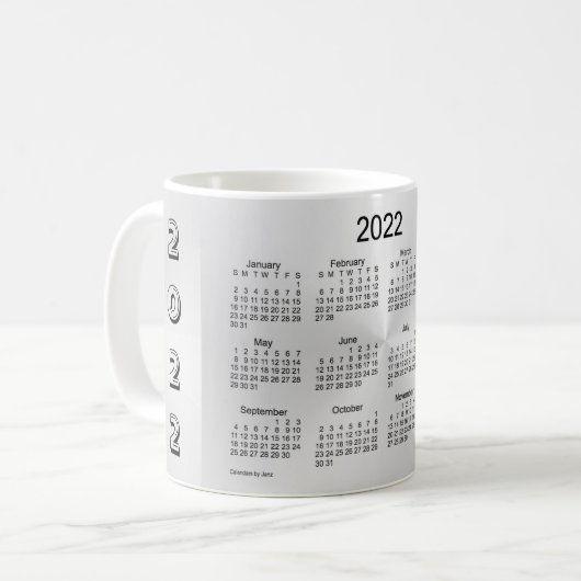 Silver Shimmer Calendar von Janz 2022 Kaffeetasse (Vorderseite Links)