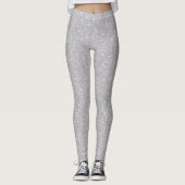 Silver Shimmer Dust Pattern – Elegant Metallic  Leggings (Vorderseite)
