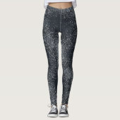 Silver Shimmer Dust Pattern – Elegant Metallic Leggings (Vorderseite)