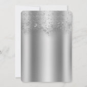 Silver Shimmer Flutter Butterfly Quinceañera Party Einladung (Rückseite)