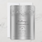 Silver Shimmer Flutter Butterfly Quinceañera Party Einladung (Vorderseite)