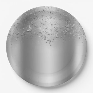Silver Shimmer Flutter Schmetterling Sweet 16 Part Pappteller