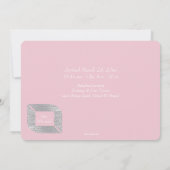 Silver Shimmer Foto Rosa Geburtserklärung Ankündigung (Rückseite)