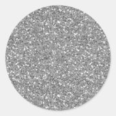 Silver Shimmer Glitzer Runder Aufkleber (Vorderseite)
