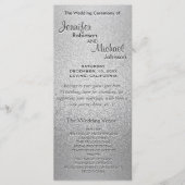 Silver Shimmer Imitats Foil Wedding Program Programm (Vorderseite)