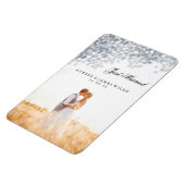 Silver Shimmer Light Dusche Heiratsankündigung Magnet (Linke Seite)