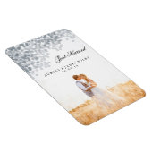 Silver Shimmer Light Dusche Heiratsankündigung Magnet (Rechte Seite)