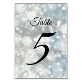 Silver Shimmering Bokeh Lights Party Tischnummer (Vorderseite)