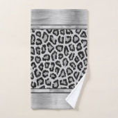 Silver Shimmery Leopard Print Bath Handtuch Set (Handtuch)