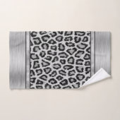 Silver Shimmery Leopard Print Bath Handtuch Set (Handtuch)