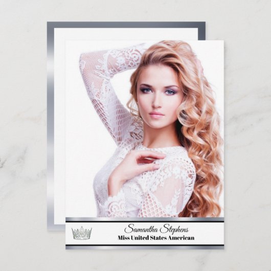 Silver Shine Custom Page Promo Card Postkarte (Vorne/Hinten)