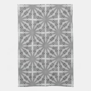 Silver Shine GeoSquare Pattern Kitchen Tee Tuch
