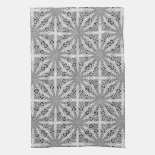 Silver Shine GeoSquare Pattern Kitchen Tee Tuch (Vertikal)