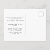 Silver Shine Script Foto Abschluss Postcard Einladungspostkarte (Rückseite)