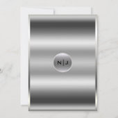 Silver Shine Shiny Metallic Elegante Hochzeit Einladung (Rückseite)