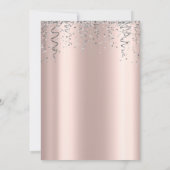 Silver Shiny Dress Rose Gold 50. Geburtstag Einladung (Rückseite)