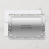 Silver Shiny Elegant Glamour Wedding RSVP Card (Rückseite)