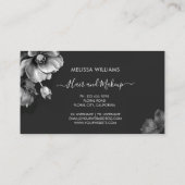 Silver Shiny Flowers Black Visitenkarte (Rückseite)