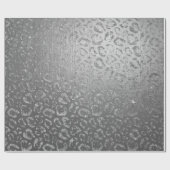 Silver Shiny Leopard Animal Skin Vip Geschenkpapier (Flach)