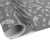 Silver Shiny Leopard Animal Skin Vip Geschenkpapier (Rolleneckpunkt)