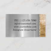 Silver Shiny Leopard Glitzer Visitenkarte (Rückseite)