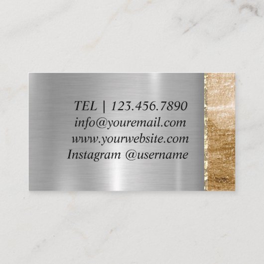 Silver Shiny Leopard Glitzer Visitenkarte (Rückseite)