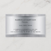 Silver Shiny Metallic Design Stainless Steel Look Visitenkarte (Rückseite)