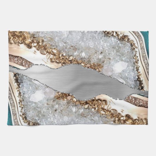 Silver Shiny Stone Glitzer Geschirrtuch (Horizontal)