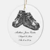 Silver Shoes Baby Birth First Christmas Keepake O Keramikornament (Links)