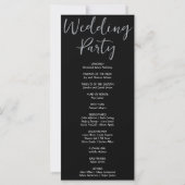Silver Shooting Stars Black Wedding Programm (Rückseite)