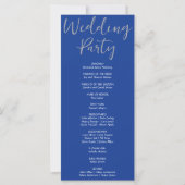 Silver Shooting Stars Dark Blue Wedding Program (Rückseite)