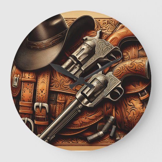 Silver Showdown Große Wanduhr (Vorderseite)