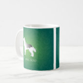 Silver Siberian Husky Dog Vielen Dank Kaffeetasse (Vorderseite Links)