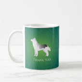 Silver Siberian Husky Dog Vielen Dank Kaffeetasse (Links)