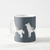 Silver Siberian Husky Grundzucht individuell anpas Kaffeetasse (Vorderseite Links)