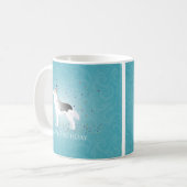 Silver Siberian Husky Hund Happy Birthday Design Kaffeetasse (Vorderseite Links)
