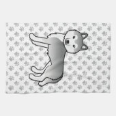 Silver Siberian Husky Niedlich Cartoon Dog Geschirrtuch (Horizontal)