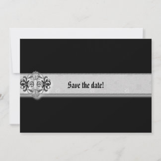 Silver Siegel Ribbon Gothic Save The Date