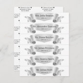 Silver Silk Ribbon Banner Hochzeiten Platzkarten (Vorne/Hinten)