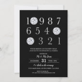 Silver Silver Disco Ball zum Silvesterabend Party Einladung (Vorderseite)