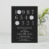 Silver Silver Disco Ball zum Silvesterabend Party Einladung (Stehend Vorderseite)