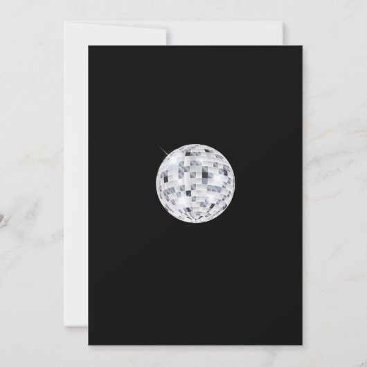 Silver Silver Disco Ball zum Silvesterabend Party Einladung (Rückseite)