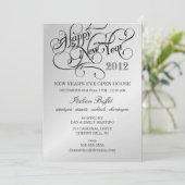 Silver Silver Party Einladungen (Stehend Vorderseite)