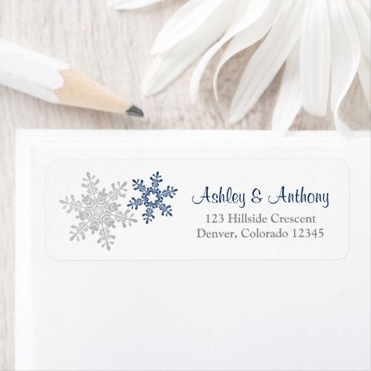 Silver Silver Snowflake Winter Wedding Address (Insitu)