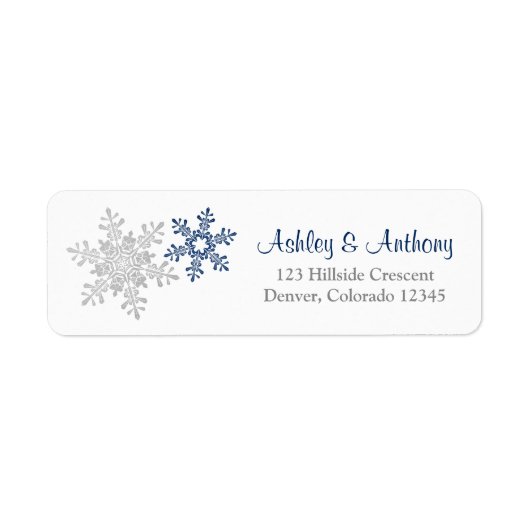 Silver Silver Snowflake Winter Wedding Address (Vorne)