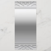 Silver Simple Elegante Chic Wedding Menu Card Menükarte (Rückseite)