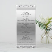 Silver Simple Elegante Chic Wedding Menu Card Menükarte (Stehend Vorderseite)