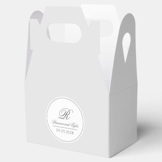 Silver Simply Elegant Classic Wedding Monogram Geschenkschachtel (Geöffnet)